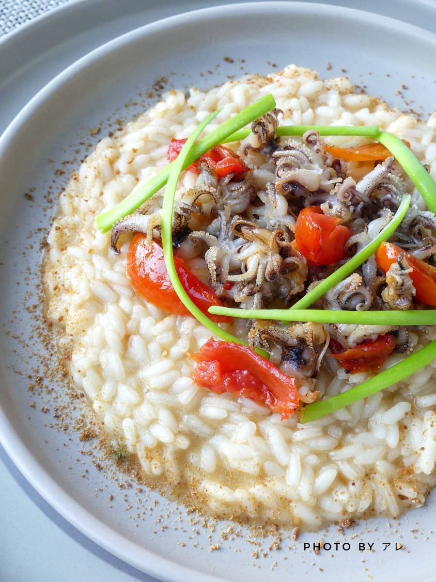 Risotto ai moscardini e acqua di pomodoro quasi uguale ma non&nbsp;proprio!